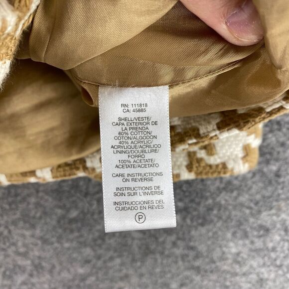 Michael Kors Jacket Women S Small Brown Geometric Long Sleeve Lined Crew Neck - Picture 4 of 7